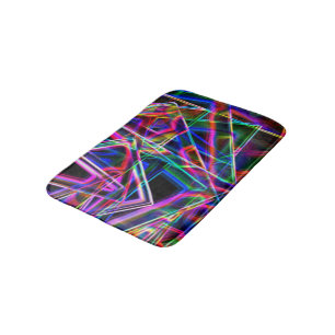 Tapis De Bain coins carrés et taches de couleur néon