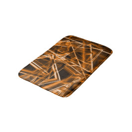 Tapis De Bain coins carrés et taches "néon" orange