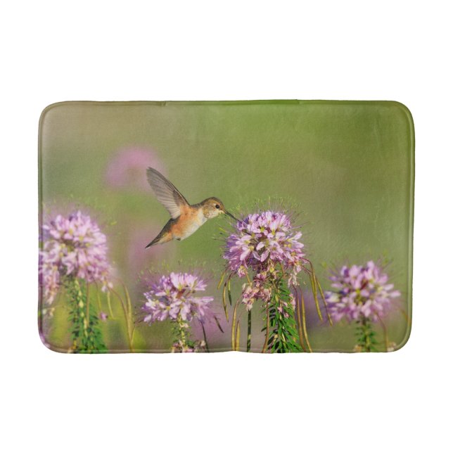Tapis De Bain Colibri et fleurs sauvages (Devant)