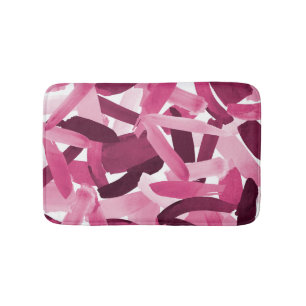 Tapis De Bain Collage Artsy Girly Pink Burgundy Brushstroke