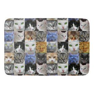 Tapis de bain collage de chats aux visages de chat