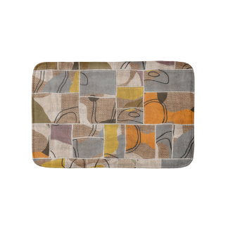 Tapis De Bain Collage de patchwork, motif de mixage de courtepoi