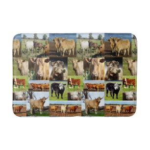 Tapis De Bain Collage photo de vache, Mousse mémoire