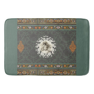 Tapis De Bain Collage vintage Retro avec dentelle et fleurs