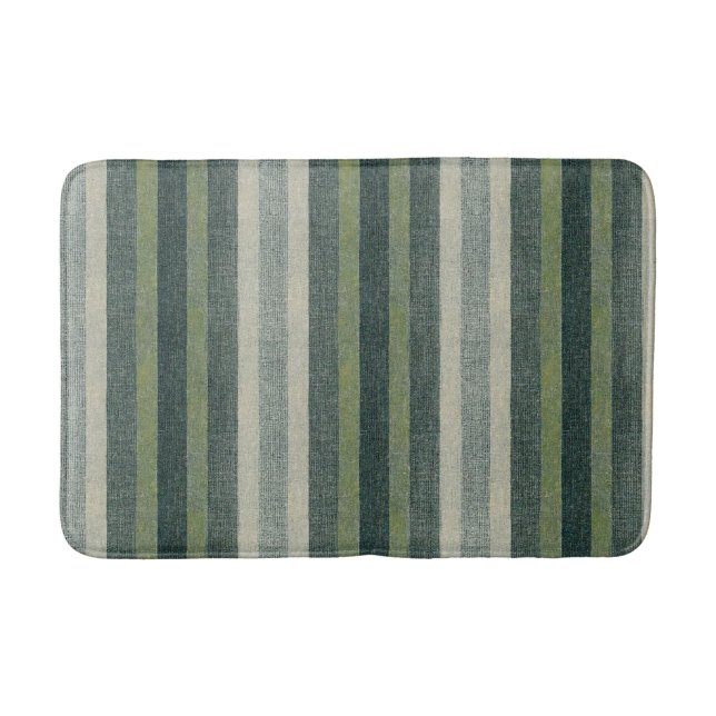 Tapis De Bain Collection SOPHIE | Bandes vert-tige (Devant)
