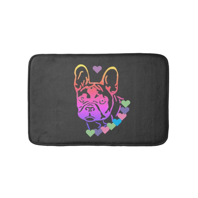 Tapis De Bain Collier coeur pour Bouledogue Français (Devant)
