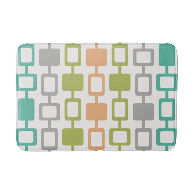 Tapis De Bain Colonnes Carrés modernes du milieu du siècle (Devant)
