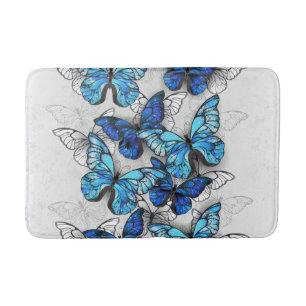 Tapis De Bain Composition des White and Blue Butterflies