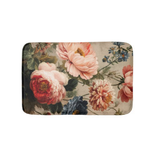 Tapis De Bain Composition florale vintage vibrante