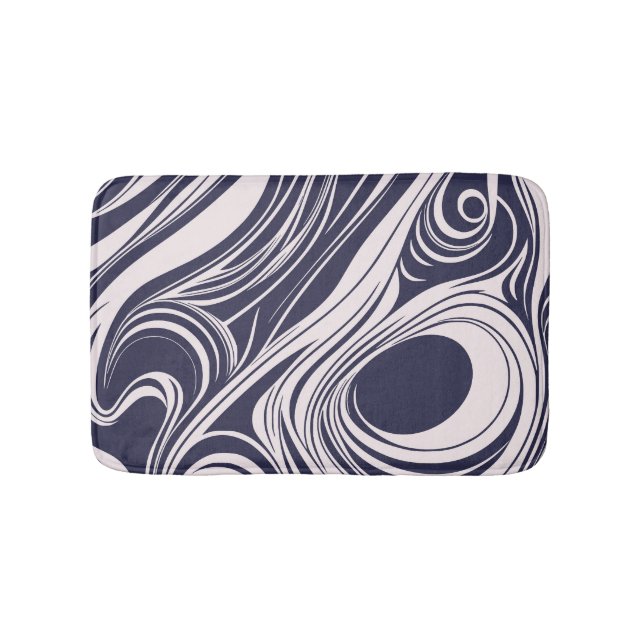 Tapis De Bain conception Abstraite de tourbillons liquides bleus (Devant)
