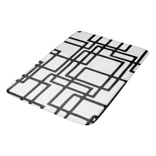 Tapis De Bain Conception artistique de carrés noirs imbriqués