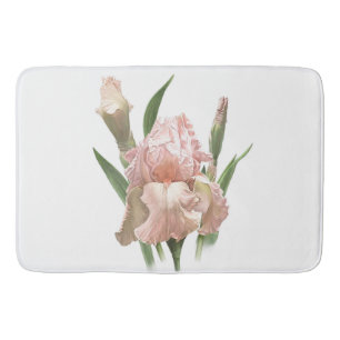 Tapis De Bain Conception botanique de fleur d'iris barbu rose