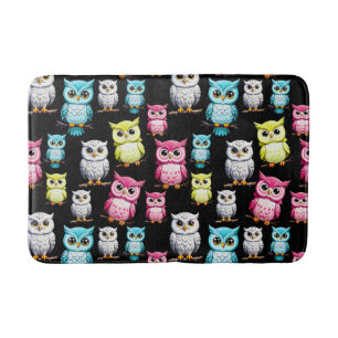 Tapis De Bain Conception de chouettes oiseaux mignons