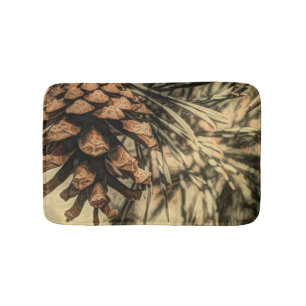 Tapis De Bain Conception de cône de pin rustique