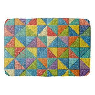 Tapis De Bain Conception de courtepoint de moulin à vent coloré