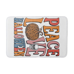 Tapis De Bain Conception de crâne de citrouille Halloween amour