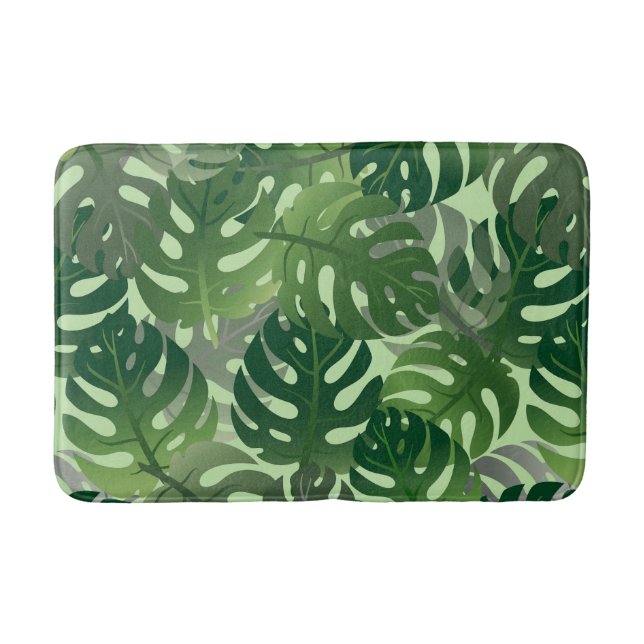 Tapis De Bain Conception de feuilles de palme exotique (Devant)