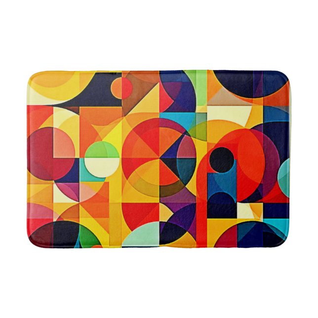 Tapis De Bain Conception de géométrie de couleur Bauhaus (Devant)