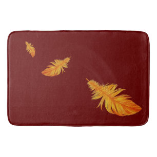 Tapis De Bain Conception de plumes orange