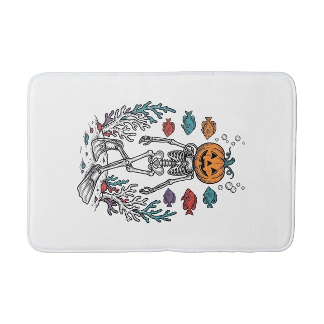 Tapis De Bain Conception de Poisson de Plongeur de Squelette de  (Devant)