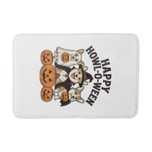 Tapis De Bain Conception de vecteur de chien de Halloween de Cor