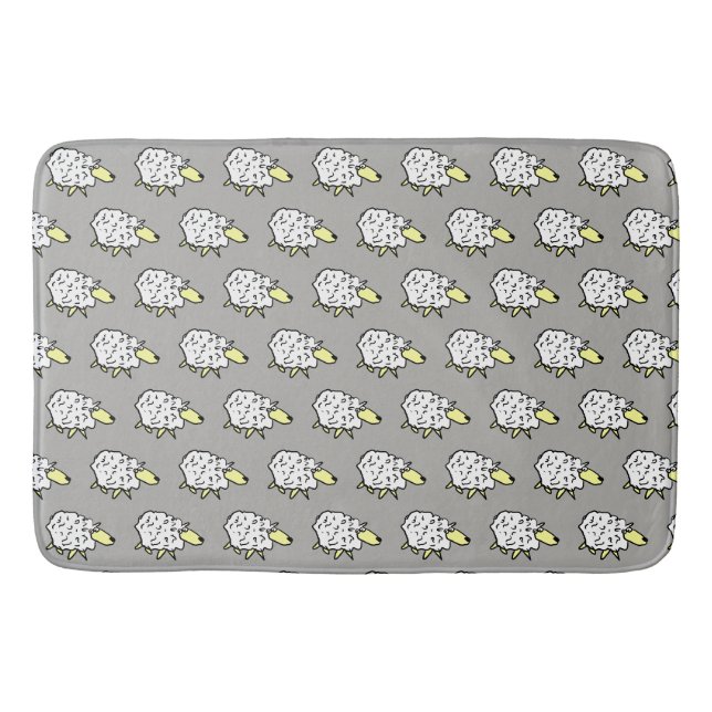 Tapis De Bain Conception du troupeau de moutons sur un (Devant)