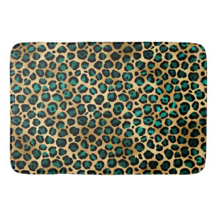 Tapis De Bain Conception Turquoise et Gold Leopard Series 14