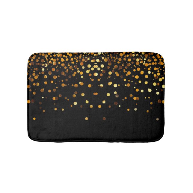 Tapis De Bain Confettis noirs faits sur commande de parties (Devant)