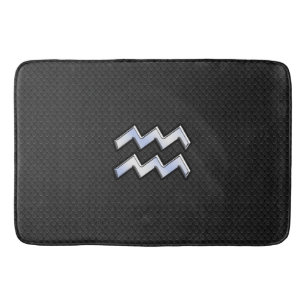 Tapis De Bain Connexion moderne Silver Aquarius Zodiac Snake