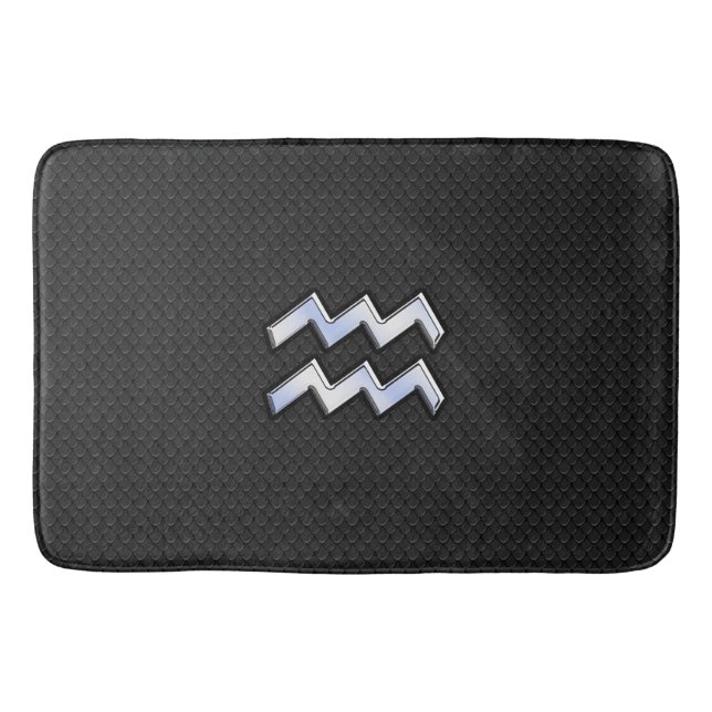 Tapis De Bain Connexion moderne Silver Aquarius Zodiac Snake (Devant)