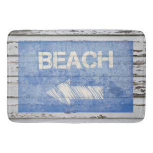 Tapis De Bain Connexion plage en bois blanc Patiné