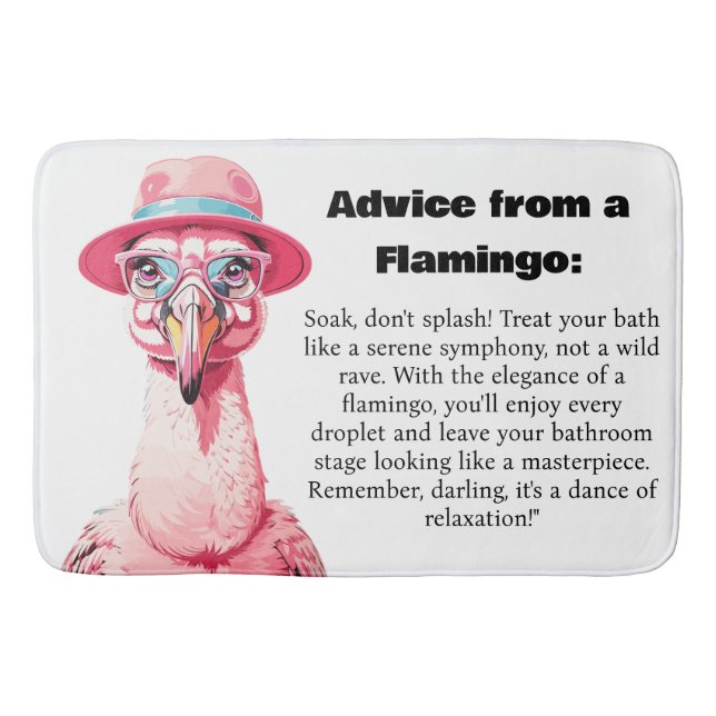 Tapis De Bain Conseil Drôle D'Un Flamant rose (Devant)