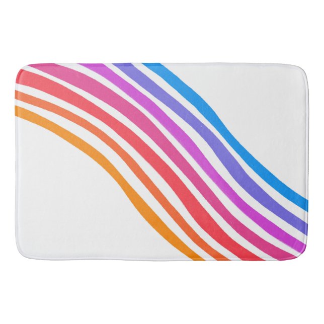 Tapis De Bain Cool coloré et bandes amusantes (Devant)