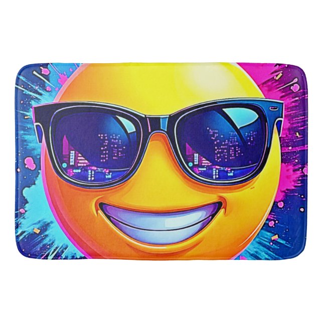 Tapis De Bain Cool 😎 Emoji Fun (Devant)