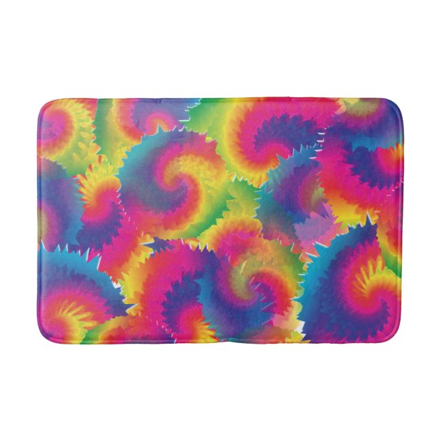 Tapis De Bain Cool Rainbow Tie Dye Motif (Devant)