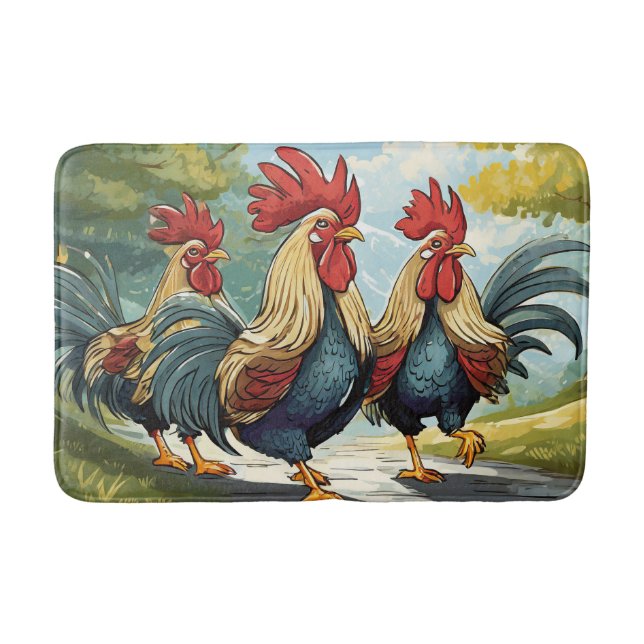 Tapis de bain Cool Roosters ! (Devant)