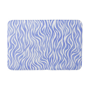 Tapis De Bain Copie bleue de zèbre d'aquarelle de denim