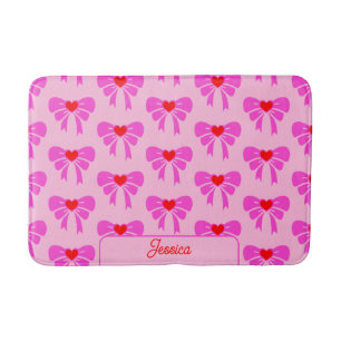 Tapis De Bain Coquette y2k Ruban Motif Pink Preppy Nom