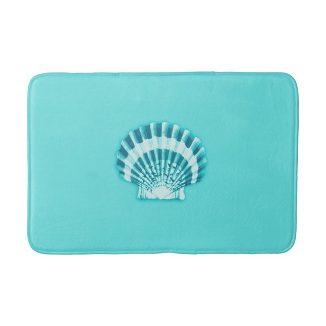 Tapis De Bain Coquillages marins - aqua et turquoise (Devant)