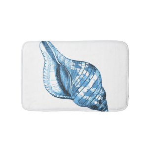 Tapis De Bain Coquille plage océan bleu bleu matelas de bain bl