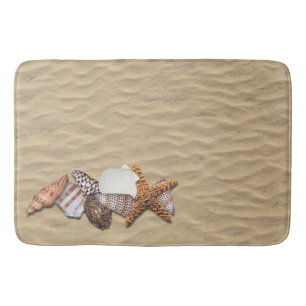 Tapis De Bain Coquilles de mer et sable de plage