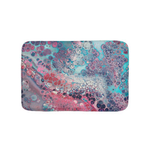 Tapis De Bain Corail et Aqua Acrylique pour coloré Abstrait