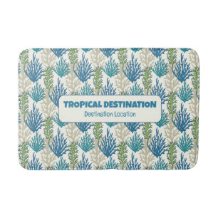 Tapis De Bain Coral Seaweeds texte personnalisé