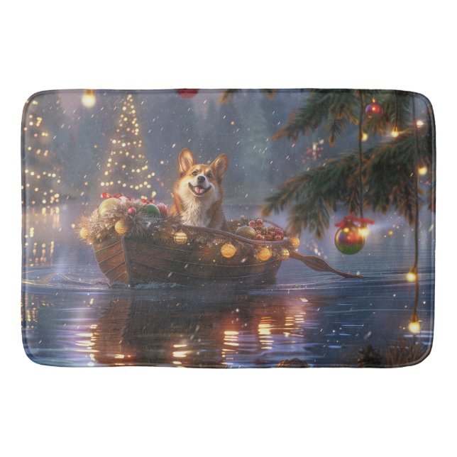 Tapis De Bain Corgi Christmas Festive Voyage (Devant)