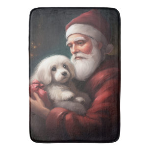 Tapis De Bain Coton De Tulear Avec Noël Du Père Noël