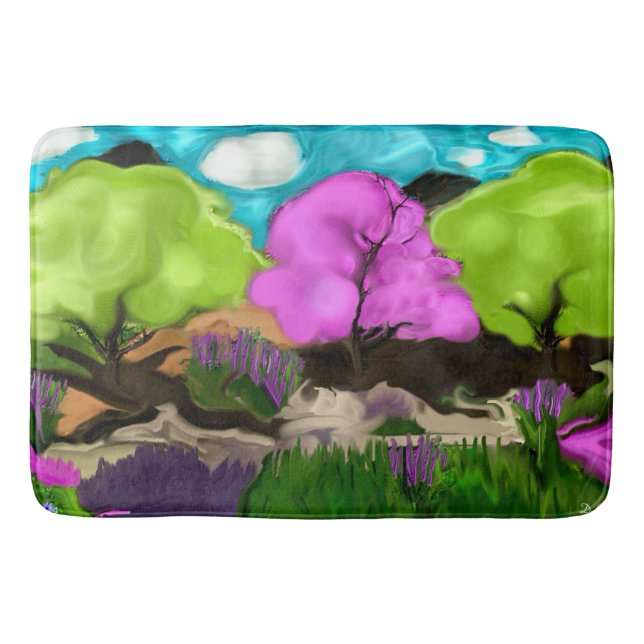 Tapis De Bain Cotton Candy Art Abstrait (Devant)