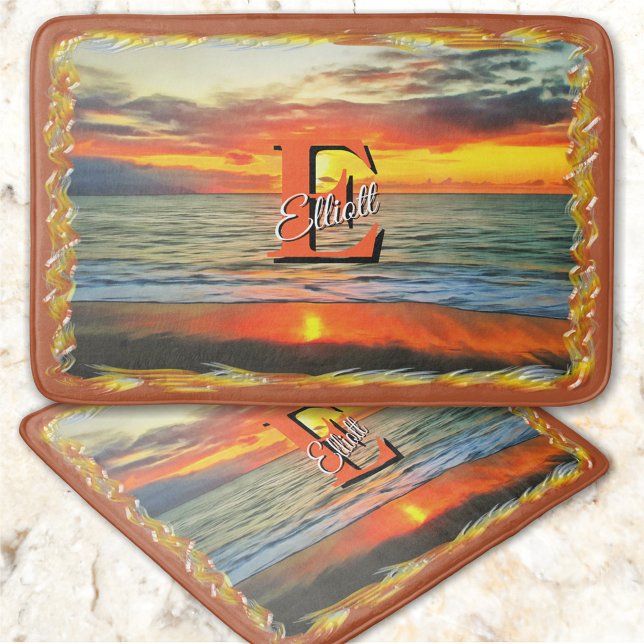 Tapis De Bain Coucher de soleil de la baie de Banderas 1738 (Créateur téléchargé)