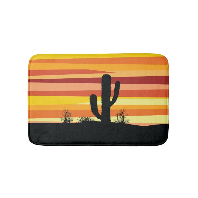 Tapis De Bain Coucher de soleil géométrique dans le désert (Devant)