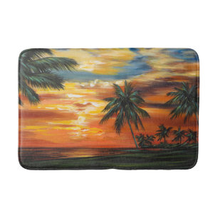 Tapis De Bain Coucher de soleil tropical étonnant