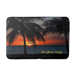 Tapis De Bain Coucher de soleil tropical Palm Trees Plage Océan 
